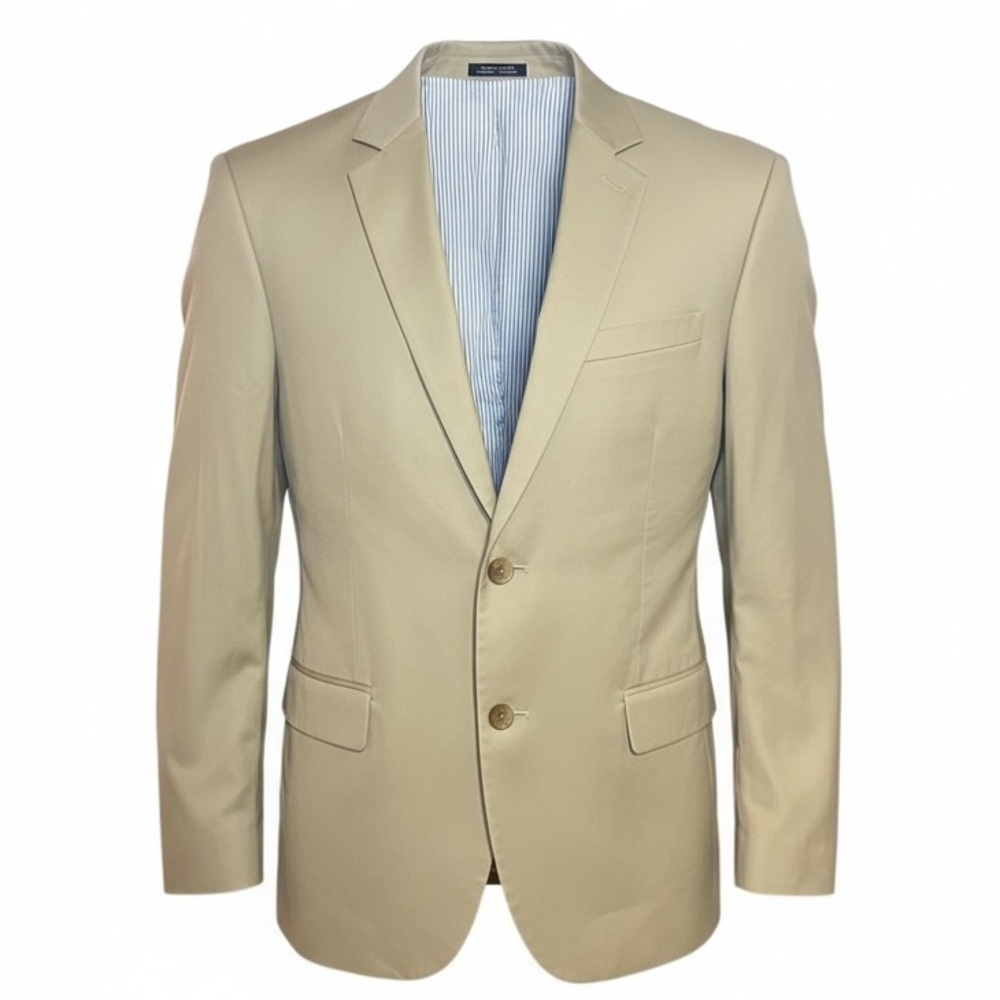 Express Men’s Beige Cotton Blazer Sport Coat 40R Summer Wedding Smart Casual